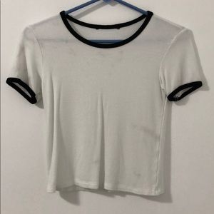 White & Black Ringer Tee